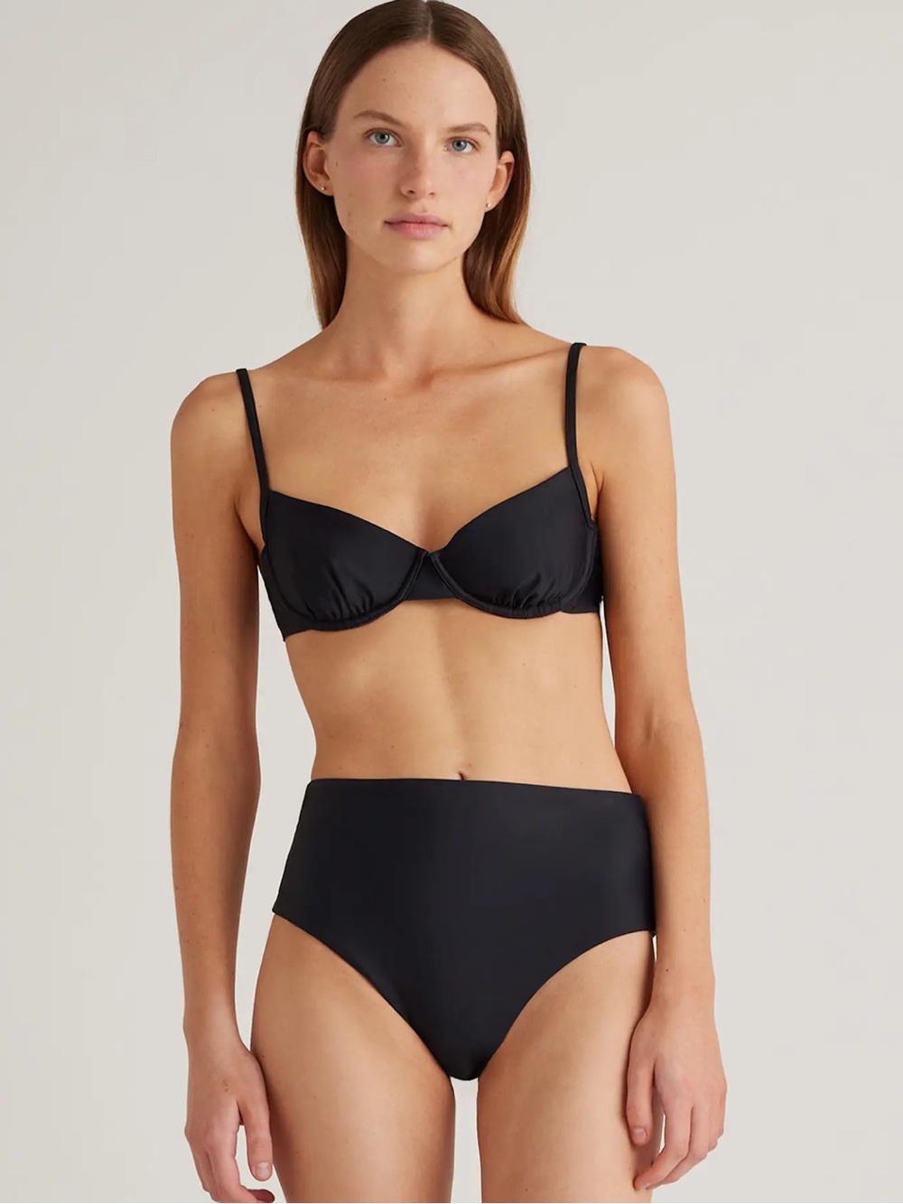 Quince Women's Black Underwire Bikini Set size M new pool beach